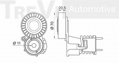 TREVI AUTOMOTIVE ta2038 -  Натяжитель ремня, клиновой зубча